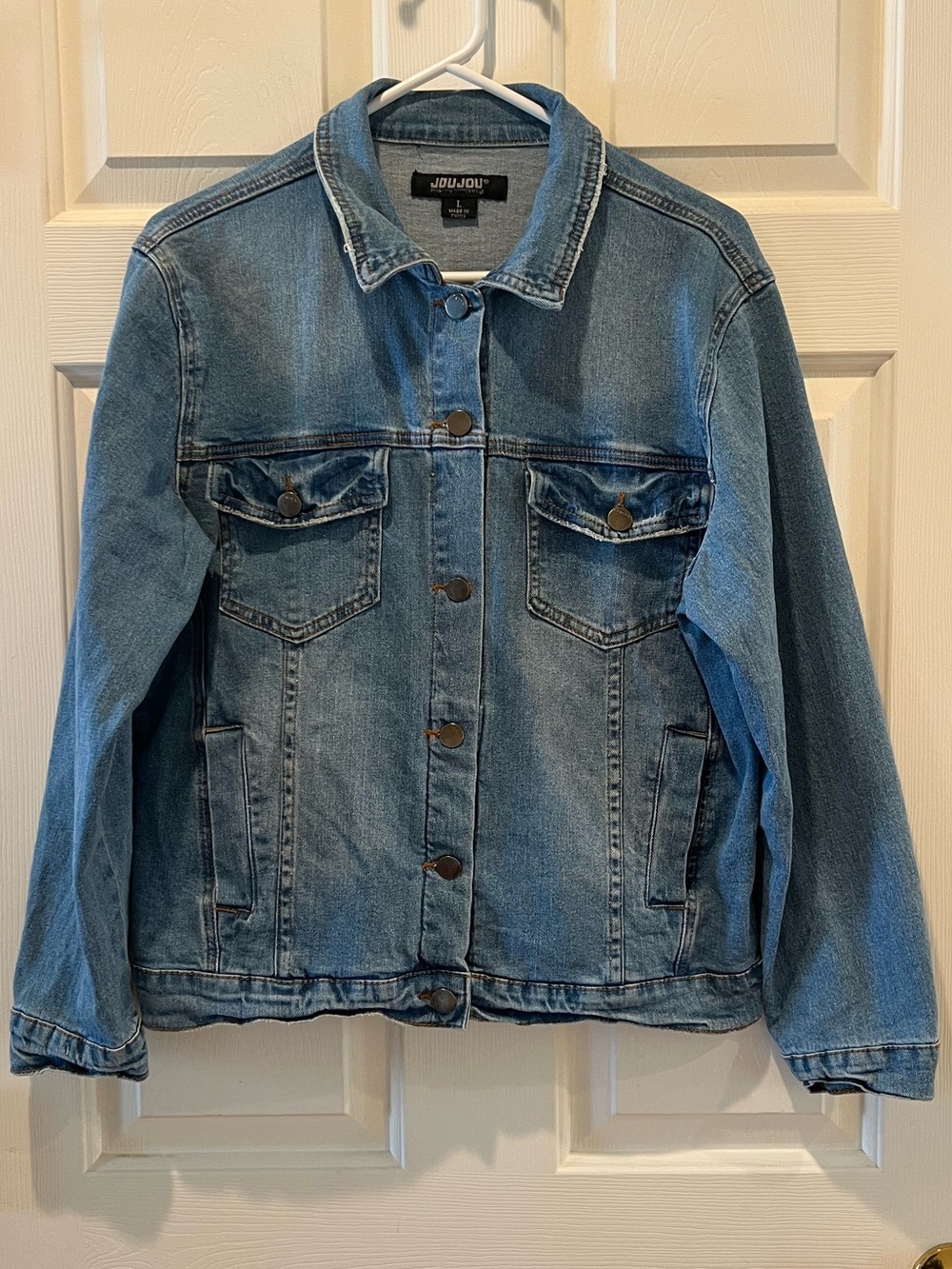 Joy Jou Denim Blue Jean Jacket Size Large